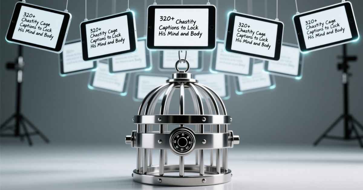 Collection of 320+ chastity cage captions designed to inspire control, desire, and mental submission.