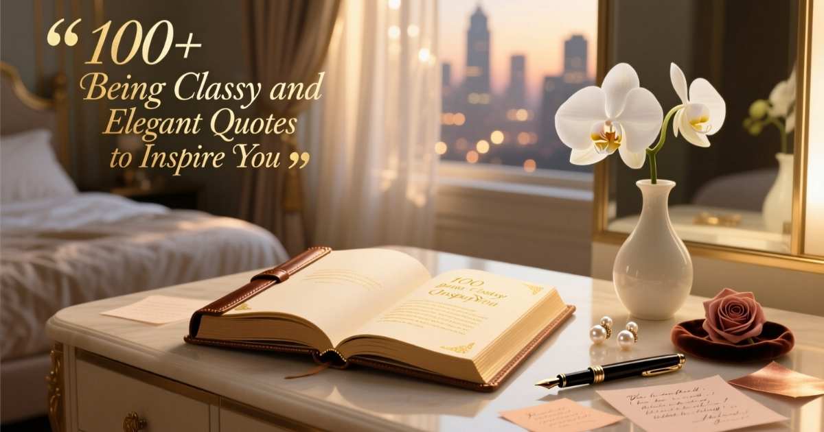 “Collection of over 100 classy and elegant quotes for inspiration and confidence.”