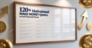 “Collection of 120+ motivational make money quotes and financial success sayings.”