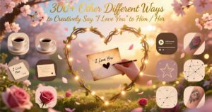 “Over 300 creative ways to say I love you to him or her.”