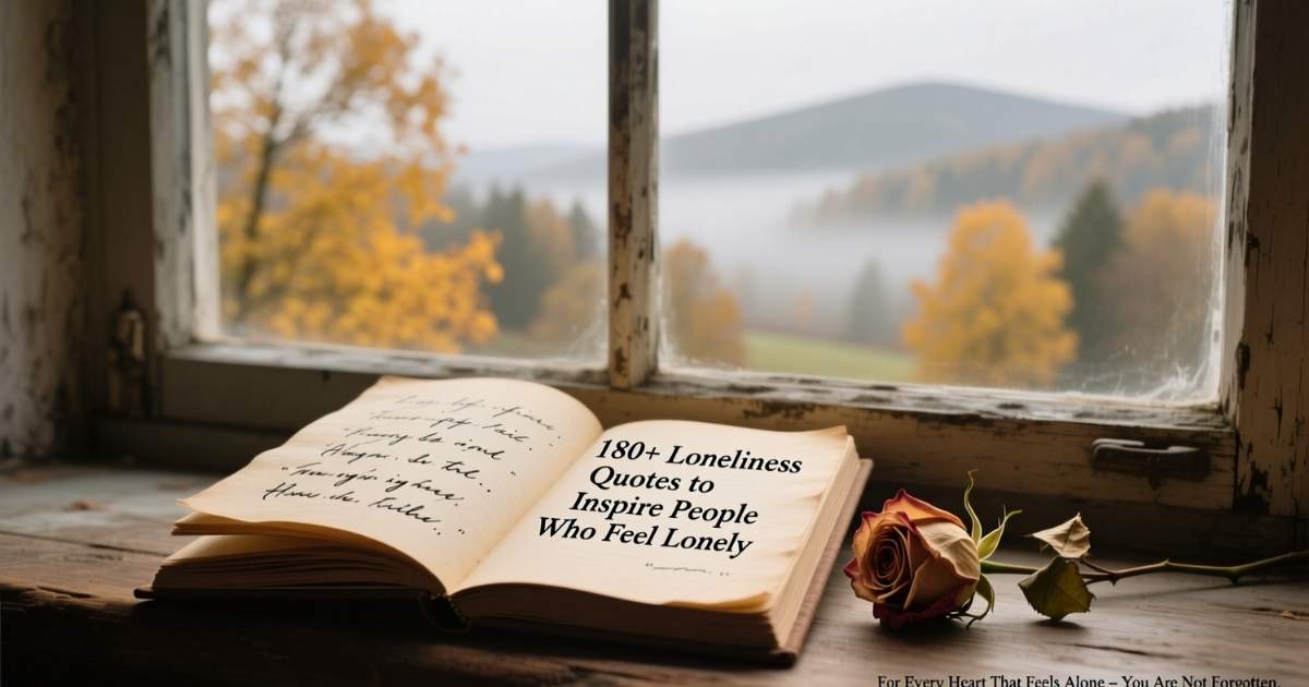 “Collection of 180+ loneliness quotes to comfort and inspire people feeling alone.”